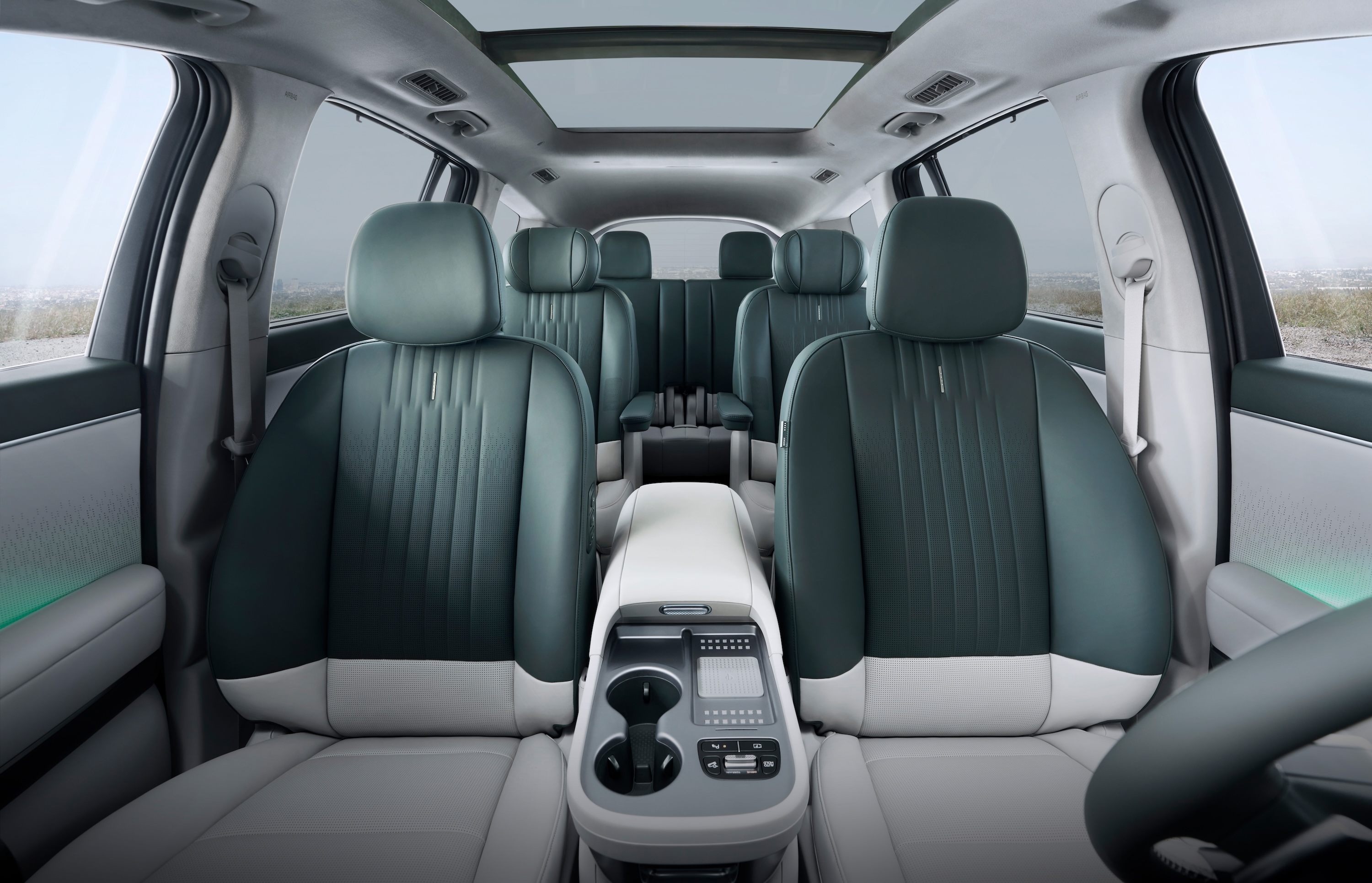 Interior view of Hyundai IONIQ 9 electric SUV with 6 seats