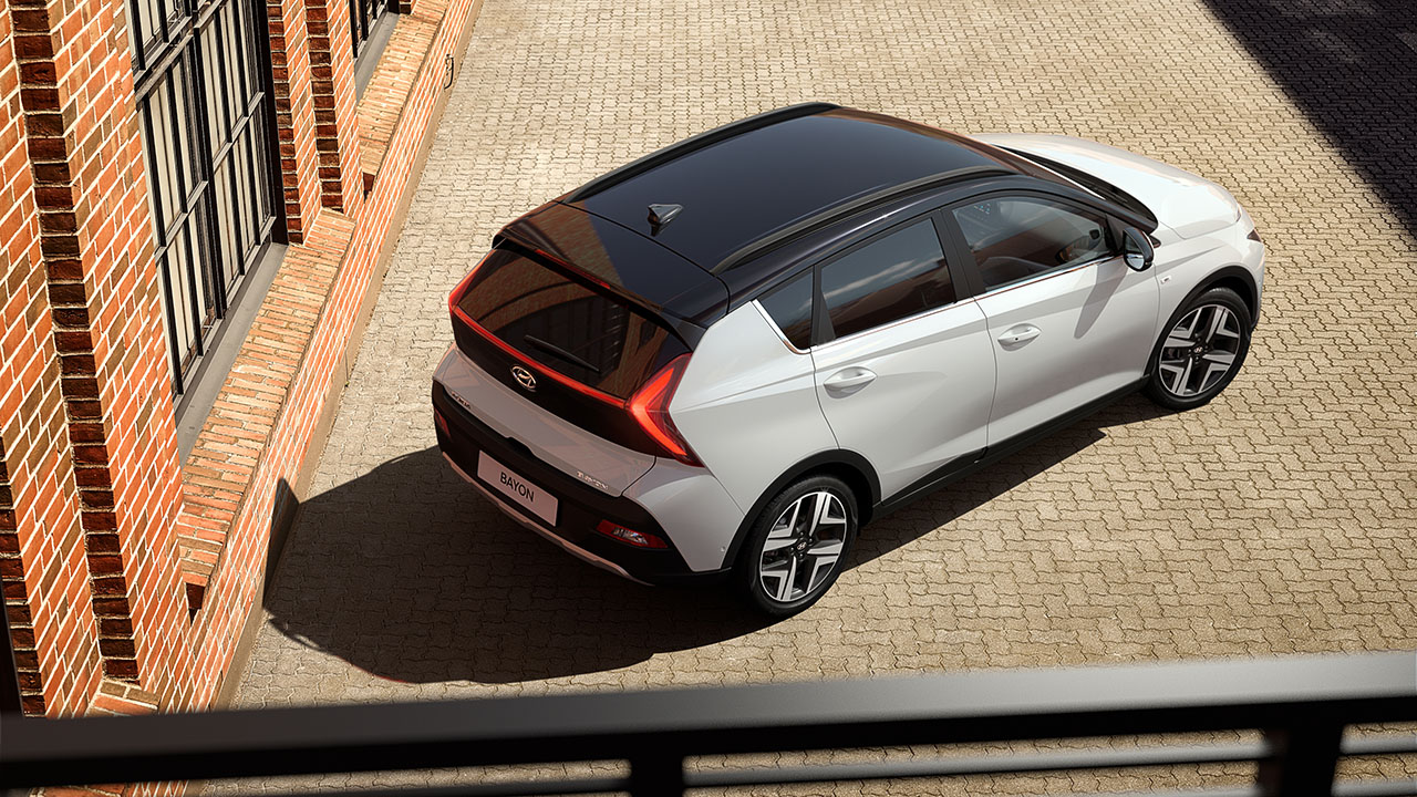 Hyundai BAYON in Polar White Solid from the top